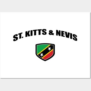 St Kitts and Nevis National Flag Shield Posters and Art